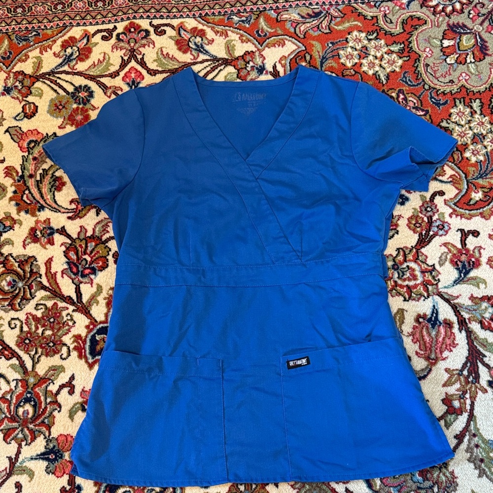 Grey's Anatomy Royal Blue V-Neck Scrub Top